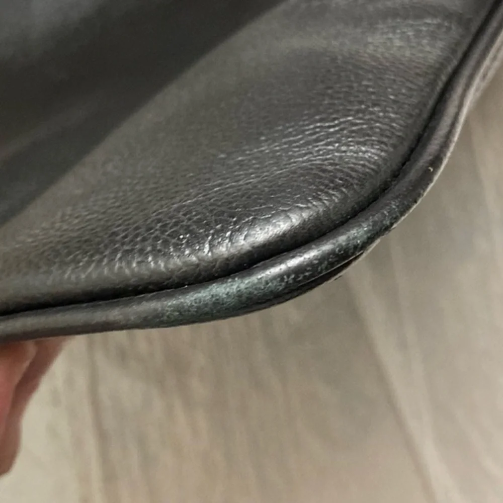 Coach black leather mens womens unisex messenger bag F54780
